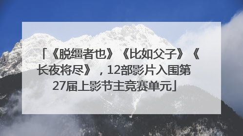 《脱缰者也》《比如父子》《长夜将尽》，12部影片入围第27届上影节主竞赛单元