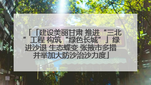 「建设美丽甘肃 推进“三北”工程 构筑“绿色长城”」绿进沙退 生态蝶变 张掖市多措并举加大防沙治沙力度