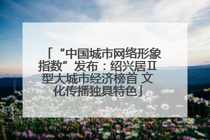 “中国城市网络形象指数”发布：绍兴居Ⅱ型大城市经济榜首 文化传播独具特色