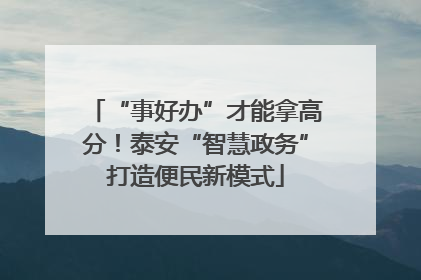 “事好办”才能拿高分！泰安“智慧政务”打造便民新模式
