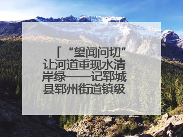 “望闻问切”让河道重现水清岸绿——记郓城县郓州街道镇级河长孟泓辰
