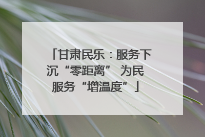 甘肃民乐：服务下沉“零距离” 为民服务“增温度”