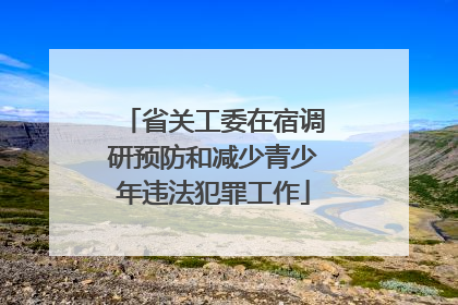 省关工委在宿调研预防和减少青少年违法犯罪工作