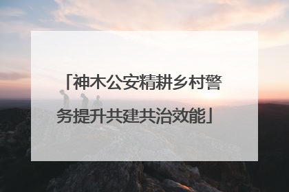 神木公安精耕乡村警务提升共建共治效能