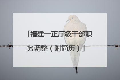 福建一正厅级干部职务调整（附简历）