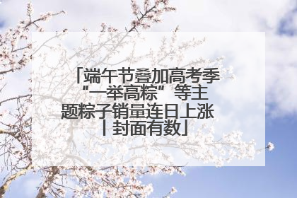 端午节叠加高考季 “一举高粽”等主题粽子销量连日上涨丨封面有数
