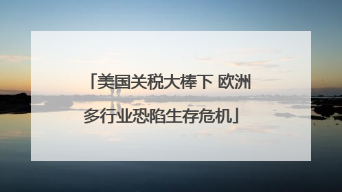 美国关税大棒下 欧洲多行业恐陷生存危机