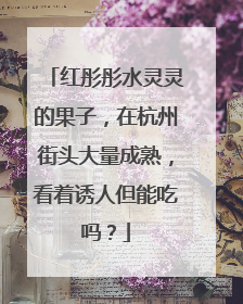 红彤彤水灵灵的果子，在杭州街头大量成熟，看着诱人但能吃吗？