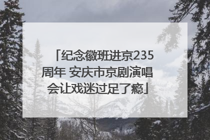 纪念徽班进京235周年 安庆市京剧演唱会让戏迷过足了瘾