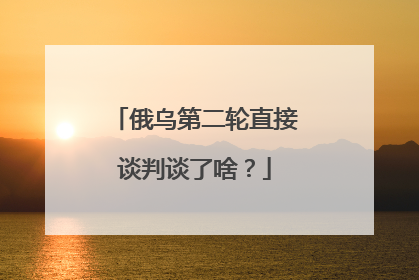 俄乌第二轮直接谈判谈了啥？