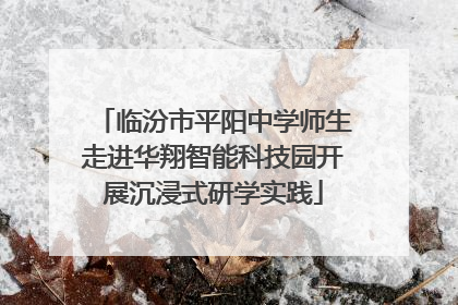 临汾市平阳中学师生走进华翔智能科技园开展沉浸式研学实践