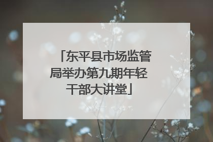 东平县市场监管局举办第九期年轻干部大讲堂