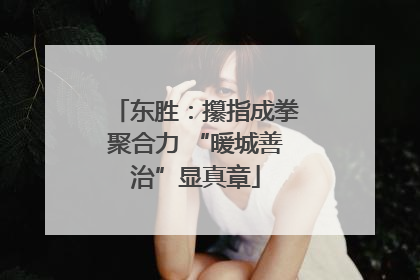东胜：攥指成拳聚合力 “暖城善治”显真章