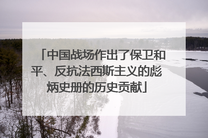 中国战场作出了保卫和平、反抗法西斯主义的彪炳史册的历史贡献