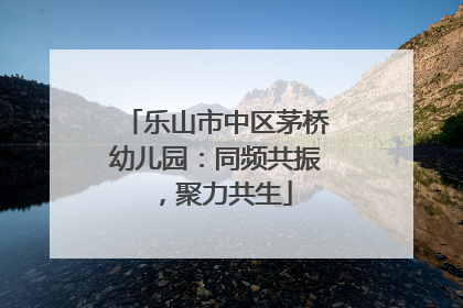 乐山市中区茅桥幼儿园：同频共振，聚力共生