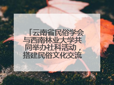 云南省民俗学会与西南林业大学共同举办社科活动，搭建民俗文化交流展示平台