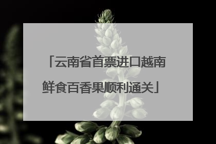云南省首票进口越南鲜食百香果顺利通关