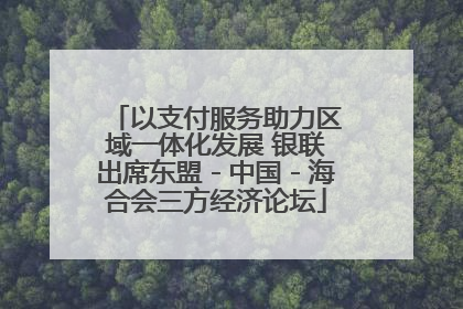 以支付服务助力区域一体化发展 银联出席东盟－中国－海合会三方经济论坛