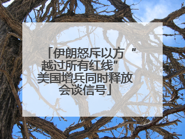 伊朗怒斥以方“越过所有红线” 美国增兵同时释放会谈信号