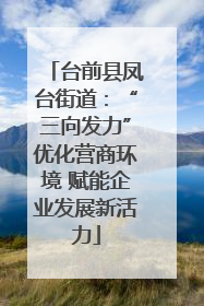 台前县凤台街道：“三向发力”优化营商环境 赋能企业发展新活力
