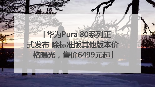 华为Pura 80系列正式发布 除标准版其他版本价格曝光，售价6499元起