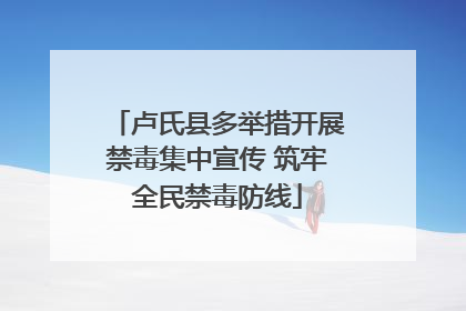 卢氏县多举措开展禁毒集中宣传 筑牢全民禁毒防线