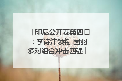 印尼公开赛第四日：李诗沣领衔 国羽多对组合冲击四强