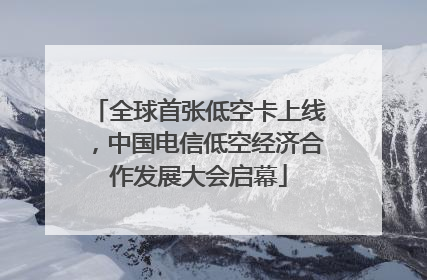全球首张低空卡上线，中国电信低空经济合作发展大会启幕