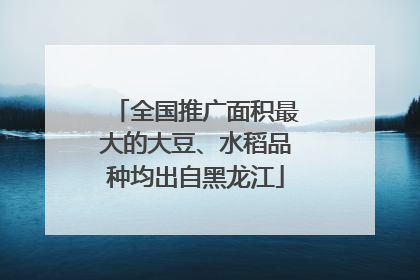 全国推广面积最大的大豆、水稻品种均出自黑龙江