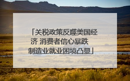 关税政策反噬美国经济 消费者信心暴跌 制造业就业困境凸显