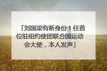 刘国梁有新身份！任首位驻纽约使团联合国运动会大使，本人发声