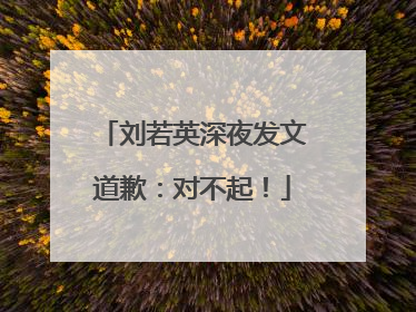 刘若英深夜发文道歉：对不起！