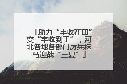 助力“丰收在田”变“丰收到手”，河北各地各部门厉兵秣马迎战“三夏”