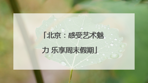 北京：感受艺术魅力 乐享周末假期