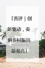 善评｜创新驱动，奏响乡村振兴最强音