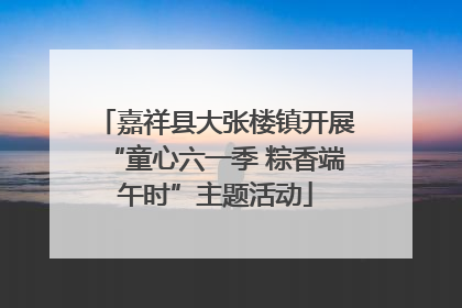 嘉祥县大张楼镇开展“童心六一季 粽香端午时”主题活动