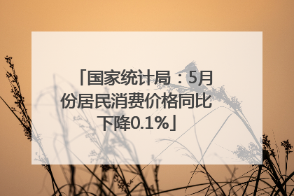 国家统计局：5月份居民消费价格同比下降0.1%