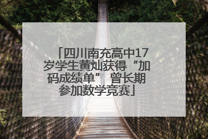 四川南充高中17岁学生黄灿获得“加码成绩单” 曾长期参加数学竞赛