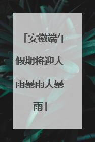 安徽端午假期将迎大雨暴雨大暴雨