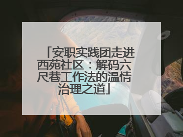安职实践团走进西苑社区：解码六尺巷工作法的温情治理之道