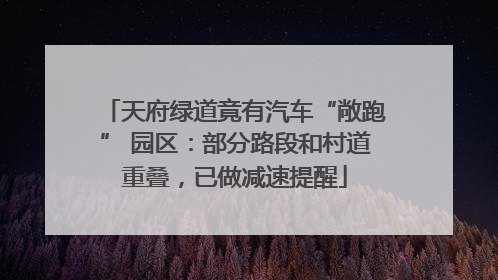 天府绿道竟有汽车“敞跑” 园区：部分路段和村道重叠，已做减速提醒