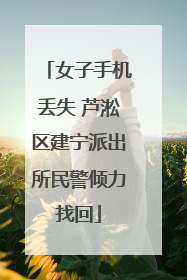 女子手机丢失 芦淞区建宁派出所民警倾力找回