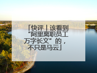 快评丨该看到“阿里离职员工万字长文”的，不只是马云