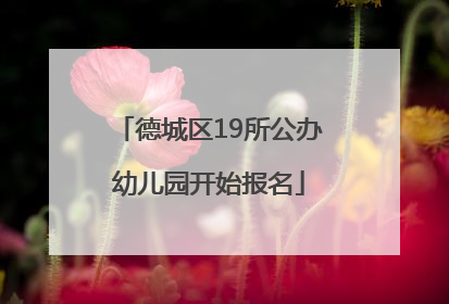 德城区19所公办幼儿园开始报名