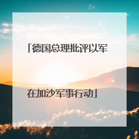 德国总理批评以军在加沙军事行动