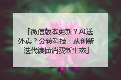 微信版本更新？AI送外卖？分转科技：从创新迭代读懂消费新生态