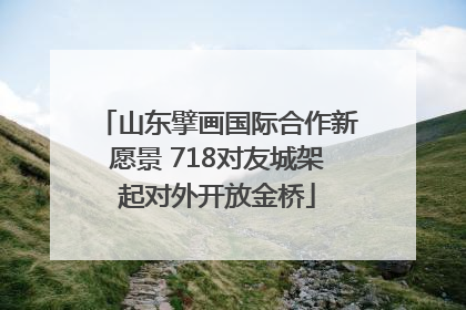 山东擘画国际合作新愿景 718对友城架起对外开放金桥
