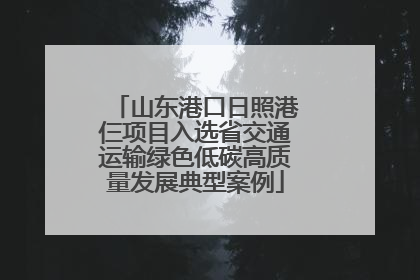山东港口日照港仨项目入选省交通运输绿色低碳高质量发展典型案例