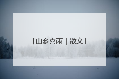 山乡喜雨｜散文