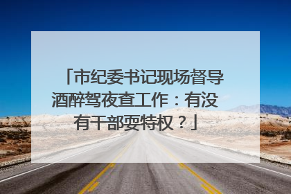 市纪委书记现场督导酒醉驾夜查工作：有没有干部耍特权？